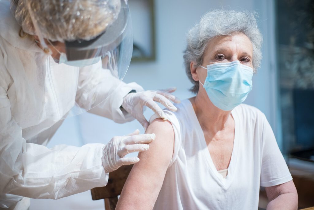 Senior Citizen getting vaccinated