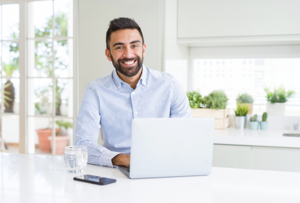 Man working on a computer