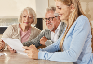 Couple looking at 401(k) options